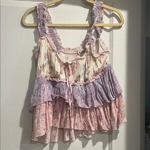 ASOS Ruffled Floral Tank Top